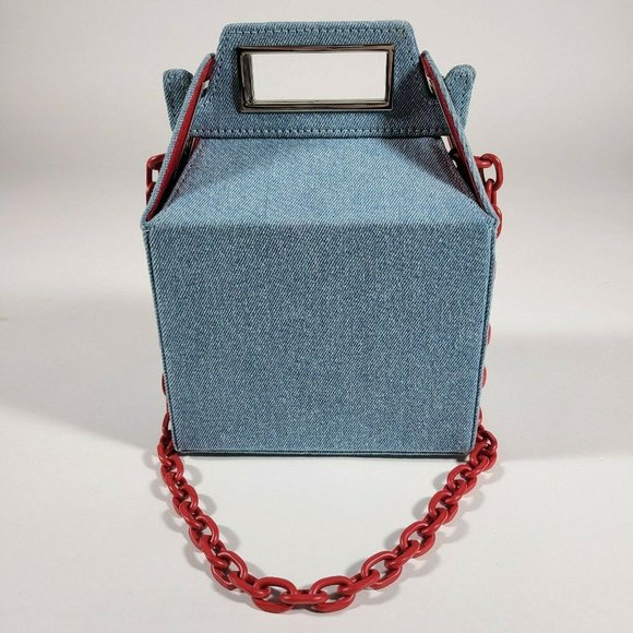 Pop & Suki Denim Takeout Bag - like new! - Picture 2 of 6